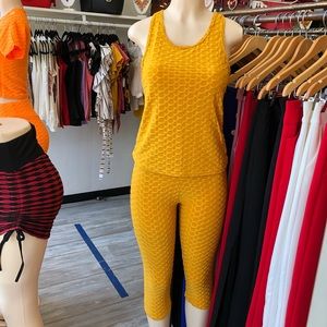 Athleisure Clothing Set Mustard Yellow